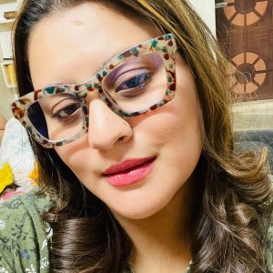 Square Floral Anti Reflective Eyeglass