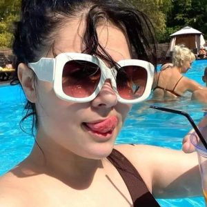 Retro White Frame Ladies Sunglass