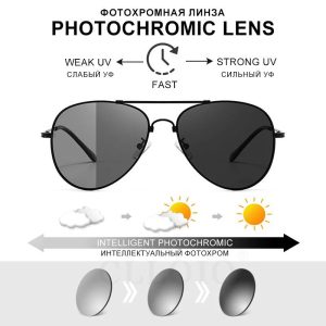 CLLOIO Titanium Alloy Polarized Photochromic Gents Sunglasses
