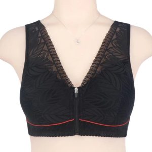 Plus Size 52 Imported Front Zip Lace Bra