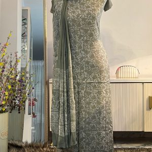 Olive Green Base Natural Dye Maslin Cotton Silk Unstitch 3ps