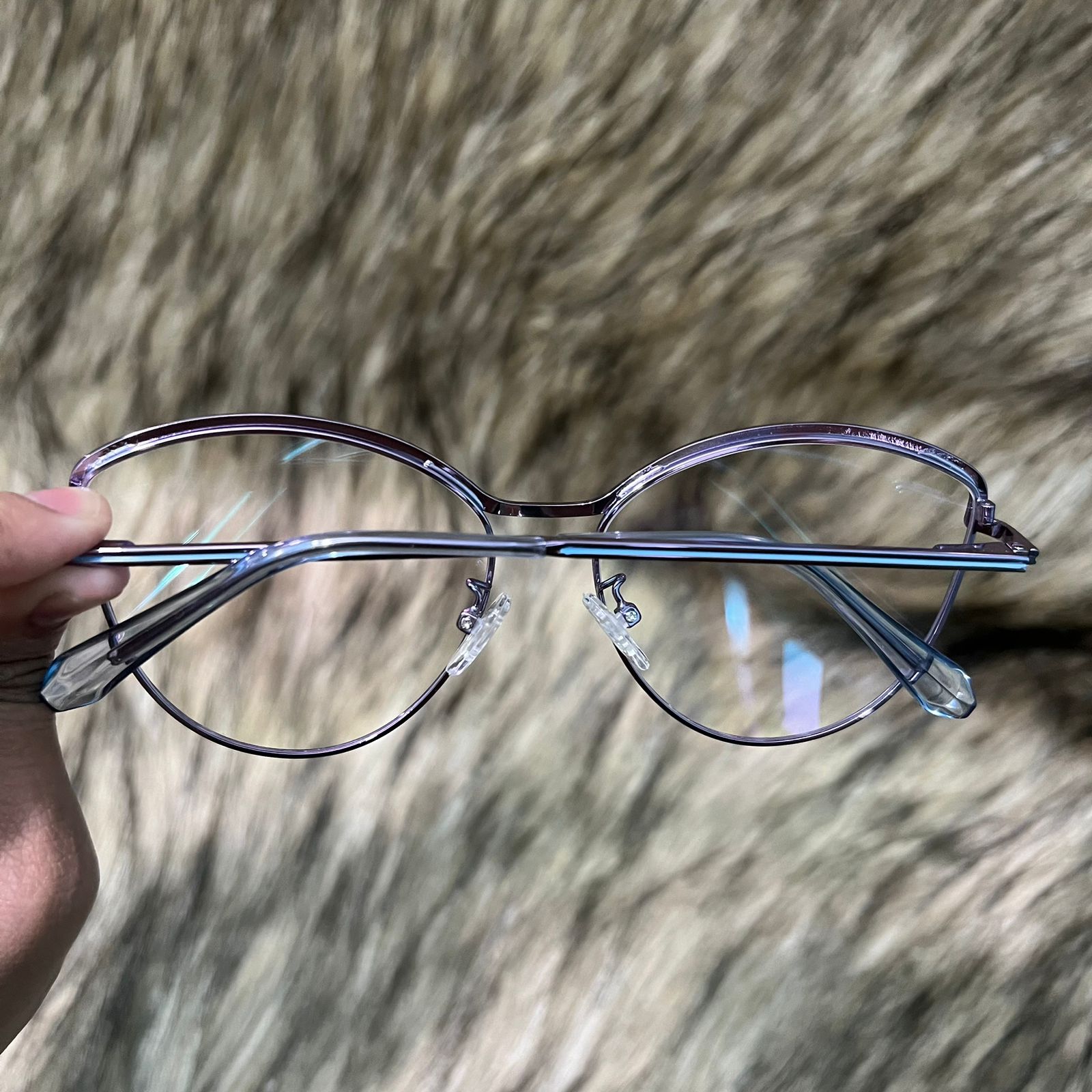 Anti Radiation Flat Mirror Purple Frame Ultra Light Eye Glass - Image 3