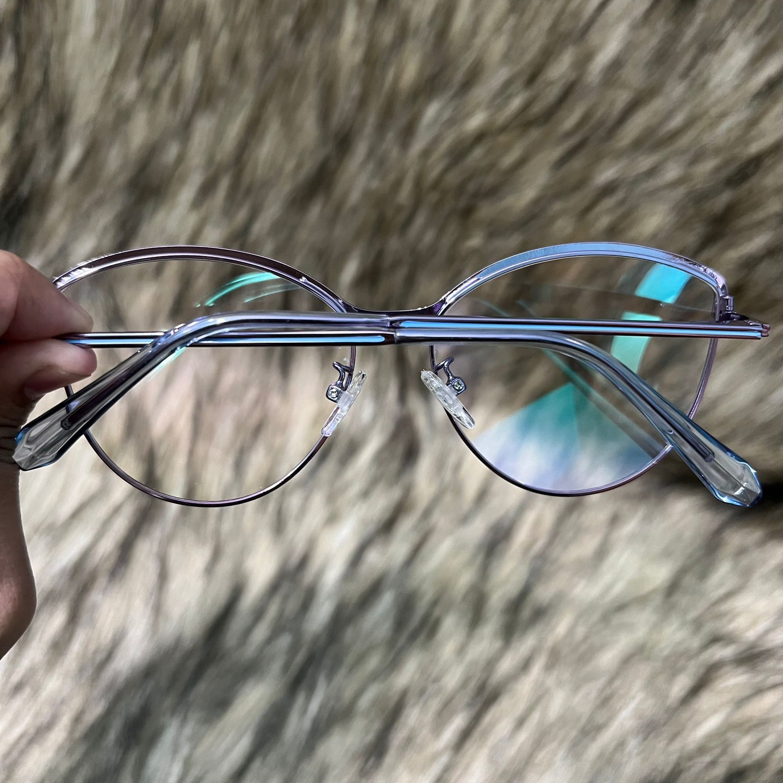 Anti Radiation Flat Mirror Purple Frame Ultra Light Eye Glass - Image 5