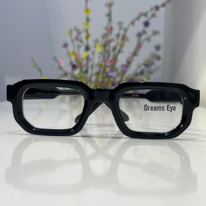 Literary Small Square Retro Trendy Vintage Blue Light Blocking Black Eyeglass