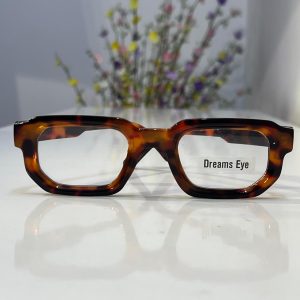 Small Square Retro Trendy Vintage Blue Light Blocking Leopard Eyeglass