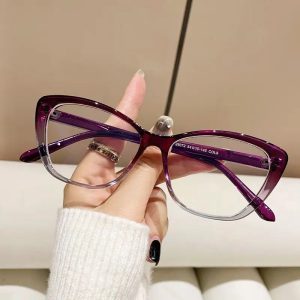 Cat Eye Shape Vintage Anti Blue Light Blocking Ladies Eyeglass