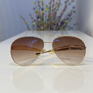 Luxury Designer Oversized Pilot Metal Ladies Sunglass