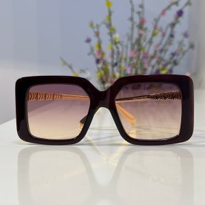 Tea Oversized Square Double Color Gradient Ladies Sunglass