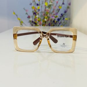 Tea Colour Oversize Square Anti Blue Light Blocking Eyeglass