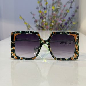 Green Gray Square Oversize Popular Outdoor Driving Sunglass